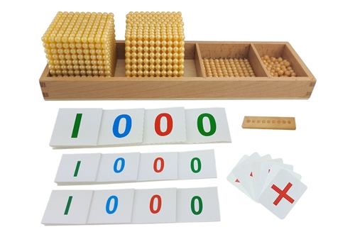 IFIT Montessori: Golden Bead Ten Base Blocks with Cards and Tray (C Beads)