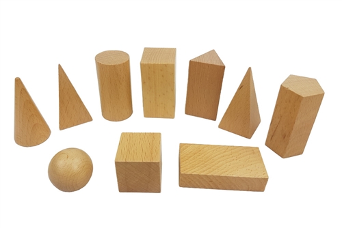 IFIT Montessori: 10 Wood Geometric Solids