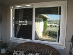 Window Screen, Side-to-Side, 27" to 52" wide x Less than 25" tall