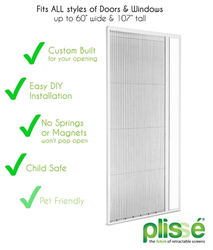 Plissé Single Retractable Door Screen