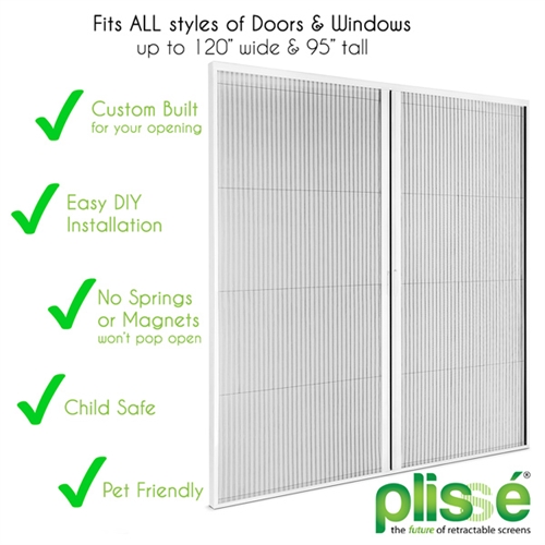 Double Plissé Retractable Door Screen