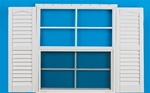 18x27 Window with 9" x 28" White Shutters