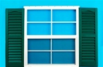 24x27 Window with 9" x 27" Forest Green Shutters    SHIPS FREE