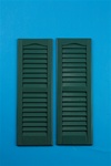 9"x27" Green Louvered Vinyl Shutters