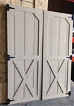 2- Wood Shed Doors  (Cross Buck Design)  SHIPPING IS FREE !