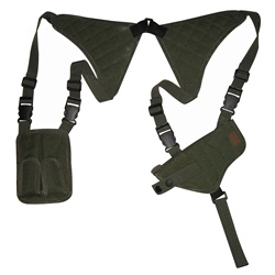 TG235GA OD Green Universal Horizontal Shoulder Holster with Mag Pouches - 3L-INTL