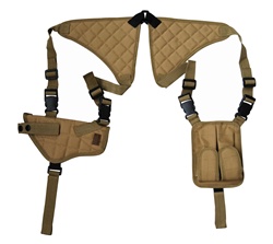 TG235TA Tan Universal Horizontal Shoulder Holster with Mag Pouches - 3L-INTL