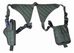 TG255GA OD Green Universal Vertical Shoulder Holster with Mag Pouches - 3L-INTL