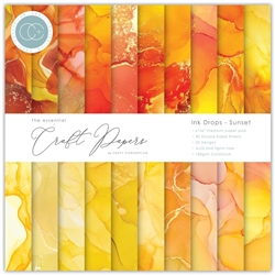 Craft Consortium - Double-Sided Paper Pad 6X6 Ink Drops Sunset 40/Pkg