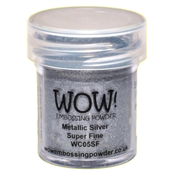 Wow! Embossing Powder Metallic Silver Super Fine 15 ml