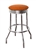 Bar Stool 24" Tall Chrome Finish Retro Style Backless Stool with a Copper Glitter Vinyl Covered Swivel Seat Cushion