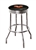 Bar Stool 29" Tall Chrome Finish Retro Style Backless Stool Featuring the New York Mets MLB Team Logo Decal on a Black Vinyl Covered Swivel Seat Cushion