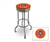 Bar Stool 29" Tall Chrome Finish Retro Style Backless Stool Featuring the Detroit Tigers MLB Team Logo Decal on an Orange Vinyl Covered Swivel Seat Cushion