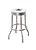 Bar Stool 29" Tall Chrome Finish Retro Style Backless Stool Featuring the Dallas Cowboys NFL Team Logo Decal on a White Vinyl Covered Swivel Seat Cushion