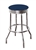 Bar Stool 29" Tall Chrome Finish Retro Style Backless Stool with a Blue Vinyl Covered Swivel Seat Cushion