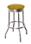 Bar Stool 29" Tall Chrome Finish Retro Style Backless Stool with a Gold Glitter Vinyl Covered Swivel Seat Cushion