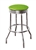 Bar Stool 29" Tall Chrome Finish Retro Style Backless Stool with an Lime Green Glitter Vinyl Covered Swivel Seat Cushion
