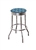 Bar Stool 24" or 29" Tall Chrome Finish Retro Style Backless Stool Featuring the Detroit Lions NFL Team Logo Fabric Covered Swivel Seat Cushion