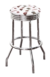 Bar Stool 24" or 29" Tall Featuring a Buckeyes Football Team Logo Fabric Covered Swivel Seat Cushion