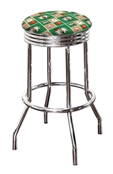 Bar Stool 24" or 29" Tall Featuring a Celtics Basketball Team Logo Fabric Covered Swivel Seat Cushion