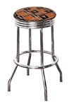 Bar Stool 24" or 29" Tall Featuring a Longhorns Football Team Logo Fabric Covered Swivel Seat Cushion