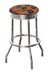 Bar Stool 24" or 29" Tall Featuring a Longhorns Football Team Logo Fabric Covered Swivel Seat Cushion