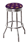 Bar Stool 24" or 29" Tall Featuring a Tigers Football Team Logo Fabric Covered Swivel Seat Cushion