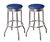 Bar Stools 24" Tall Set of 2 Chrome Retro Style Backless Stools with Black Glitter Vinyl Covered Swivel Seat Cushions