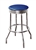 Bar Stools Set of 3 - 24" Tall Chrome Finish Retro Style Backless Stool with an Blue Glitter Vinyl Covered Swivel Seat Cushion