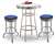 3 Piece Chrome Bar Table Set with 2 Chrome Detroit Lions NFL Fabric Seat Barstools