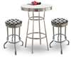 3 Piece Chrome Bar Table Set with 2 Chrome Houston Texans NFL Fabric Seat Barstools