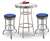 36" Tall Chrome Bar Table & 2 Detroit Lions NFL Fabric Seat Barstools