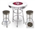 White 3-Piece Pub/Bar Table Set Featuring the San Francisco 49er's NFL Team Logo Decal and 2-29" Team Fabric and Clear Vinyl Covered Swivel Seat Cushions