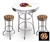 White 3-Piece Pub/Bar Table Set Featuring the Washington Redskins Helmet NFL Team Logo Decal and 2-29" Team Fabric and Clear Vinyl Covered Swivel Seat Cushions