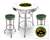 New Gas Themed 3 Piece Bar Table Set Includes 2 Swivel Seat Bar Stools featuring Polly Gas Theme with Green Seat Cushion