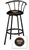 1 - 29" Black Metal Finish Bar Stool with backrest Featuring the Pittsburgh Pirates MLB Team Logo Decal on a Black Vinyl Covered Seat Cushion