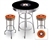 3 Piece Black Pub/Bar Table Featuring the Houston Astros MLB Team Logo Decal and 2 Orange Vinyl Team Logo Decal Swivel Stools