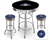 3 Piece Black Pub/Bar Table Featuring the Milwaukee Brewers MLB Team Logo Decal and 2 Blue Vinyl Team Logo Decal Swivel Stools