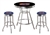 3 Piece Black Pub/Bar Table Featuring the Chicago Cubs MLB Team Logo Decal and 2 Blue Vinyl Team Logo Decal Swivel Stools