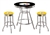 3 Piece Black Pub/Bar Table Featuring the Pittsburgh Steelers NFL Team Logo Decal and 2-29" Yellow Vinyl Team Logo Decal Swivel Stools