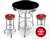 New 3 Piece Bar Table Set Includes 2 Swivel Seat Bar Stools featuring Flying A Gasoline Theme with Red Seat Cushion
