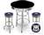 New 3 Piece Bar Table Set Includes 2 Swivel Seat Bar Stools featuring Route 66 Theme with Blue Seat Cushion