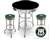 New 3 Piece Bar Table Set Includes 2 Swivel Seat Bar Stools featuring Route 66 Theme with Green Seat Cushion