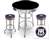 New 3 Piece Bar Table Set Includes 2 Swivel Seat Bar Stools featuring Route 66 Theme with Purple Seat Cushion