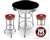 New 3 Piece Bar Table Set Includes 2 Swivel Seat Bar Stools featuring Route 66 Theme with Red Seat Cushion