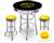 New Gasoline Themed 3 Piece Chrome Bar Table Set with 2 Stools Featuring Hot Rod Premium Logo Theme and Seat Cushion Color