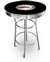 New Vintage Gasoline Themed 42" Tall Chrome Metal Bar Table with Black Table Top Featuring Buffalo Gasoline Logo Theme!