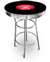 New Vintage Gasoline Themed 42" Tall Chrome Metal Bar Table with Black Table Top Featuring Flying A Gasoline Logo Theme!