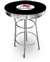 New Vintage Gasoline Themed 42" Tall Chrome Metal Bar Table with Black Table Top Featuring Mobil Gas Logo Theme!