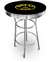 New Vintage Gasoline Themed 42" Tall Chrome Metal Bar Table with Black Table Top Featuring Polly Gas Logo Theme!